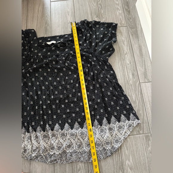 Caffe Marrahesh|Boho black & white floral polka dot short sleeve blouse,flowy••• - Picture 9 of 10